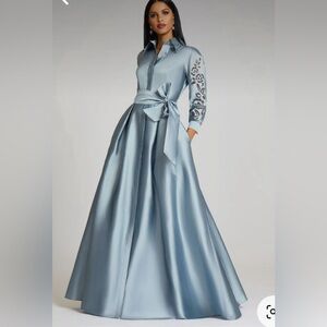 Designer gown, elegant taffeta, so stylish and flattering to lots of body types!